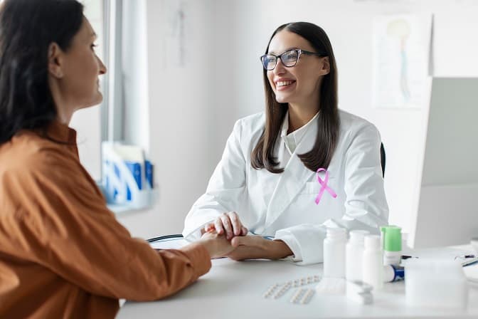 Doctor and patient discussing treatment